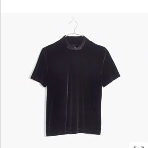 NWT Madewell velvet mock neck tee